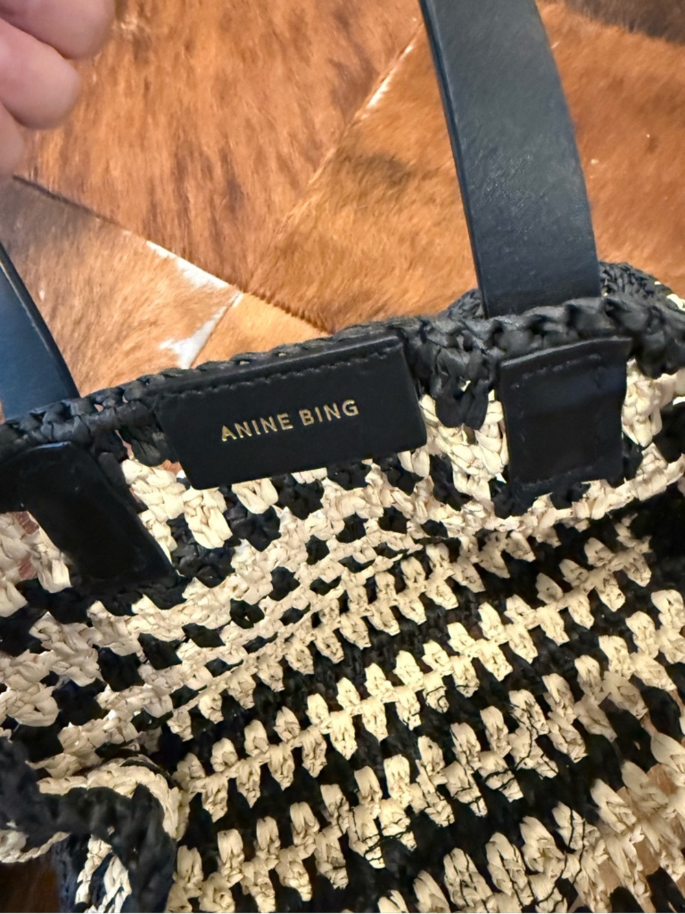 Anine Bing Small Rio Straw Raffia Tote - Picture 8 of 8
